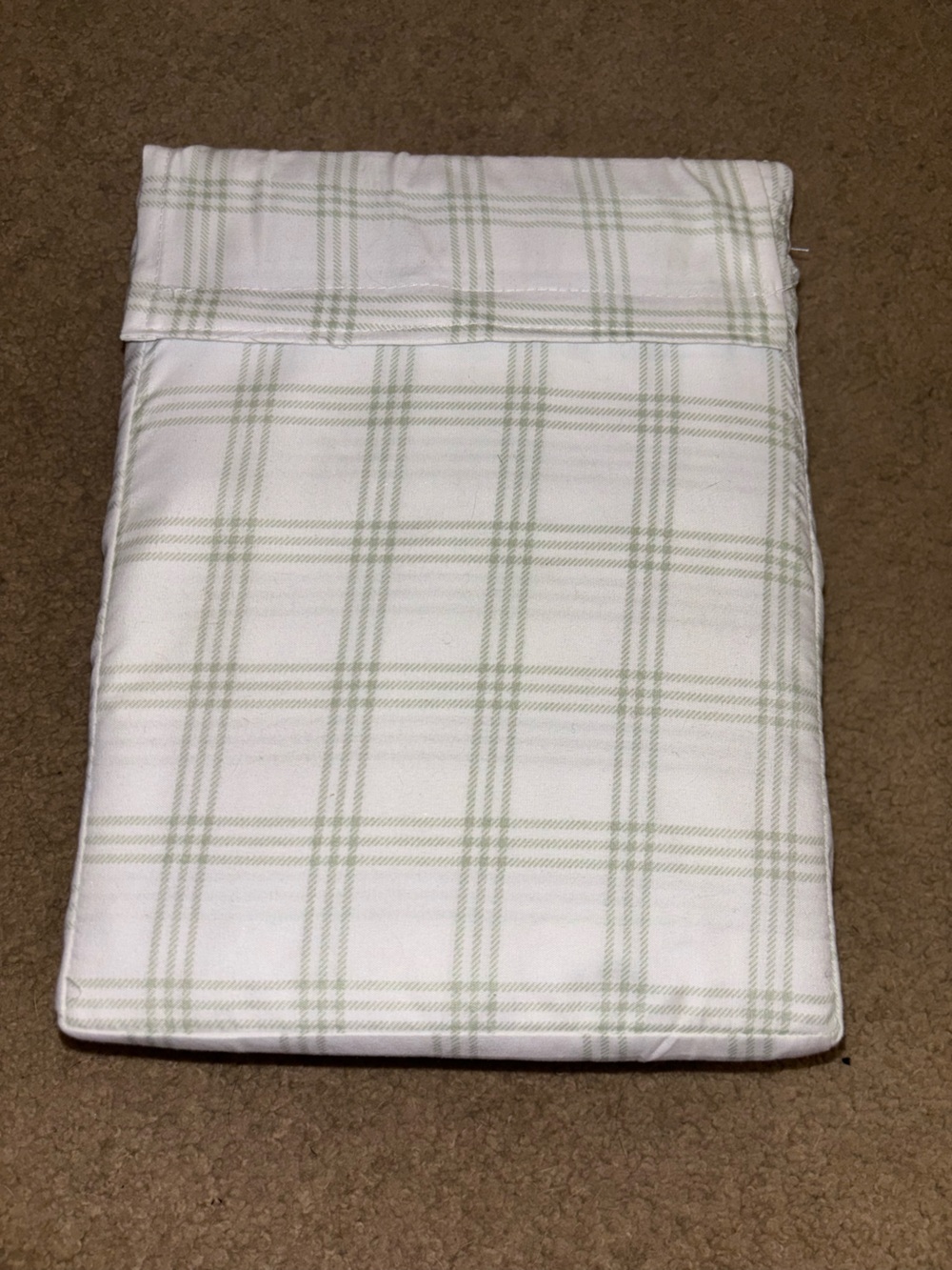 Light Green Plaid Dorm Sheets Twin XL - Sage Green/White NEW